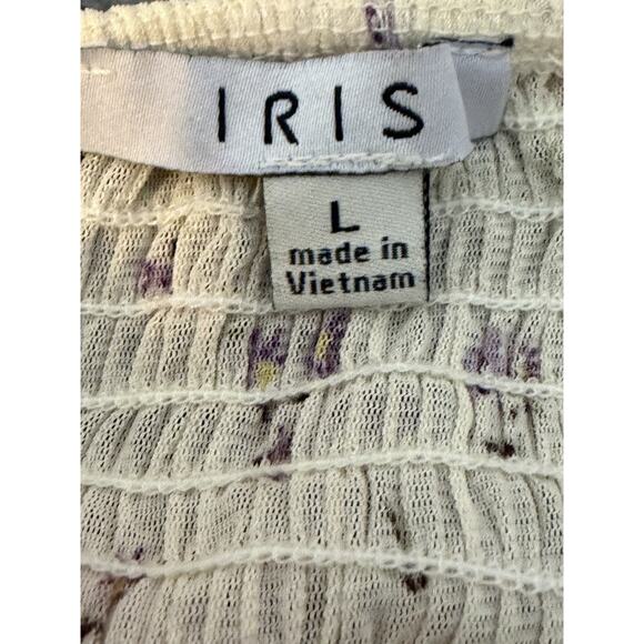 Iris Y2K Coquette Crop Top Womens Size L Ruffled Pointelle Milkmaid Romantic - Picture 4 of 8